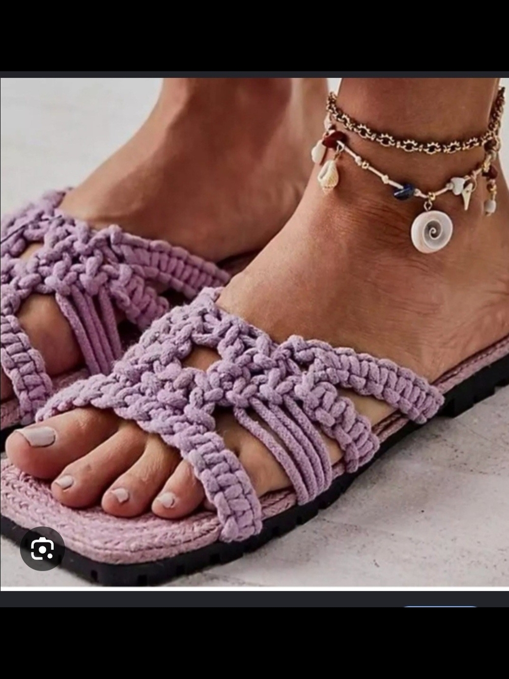 Free People Lavender Braided Slide Sandals - Picture 2 of 7